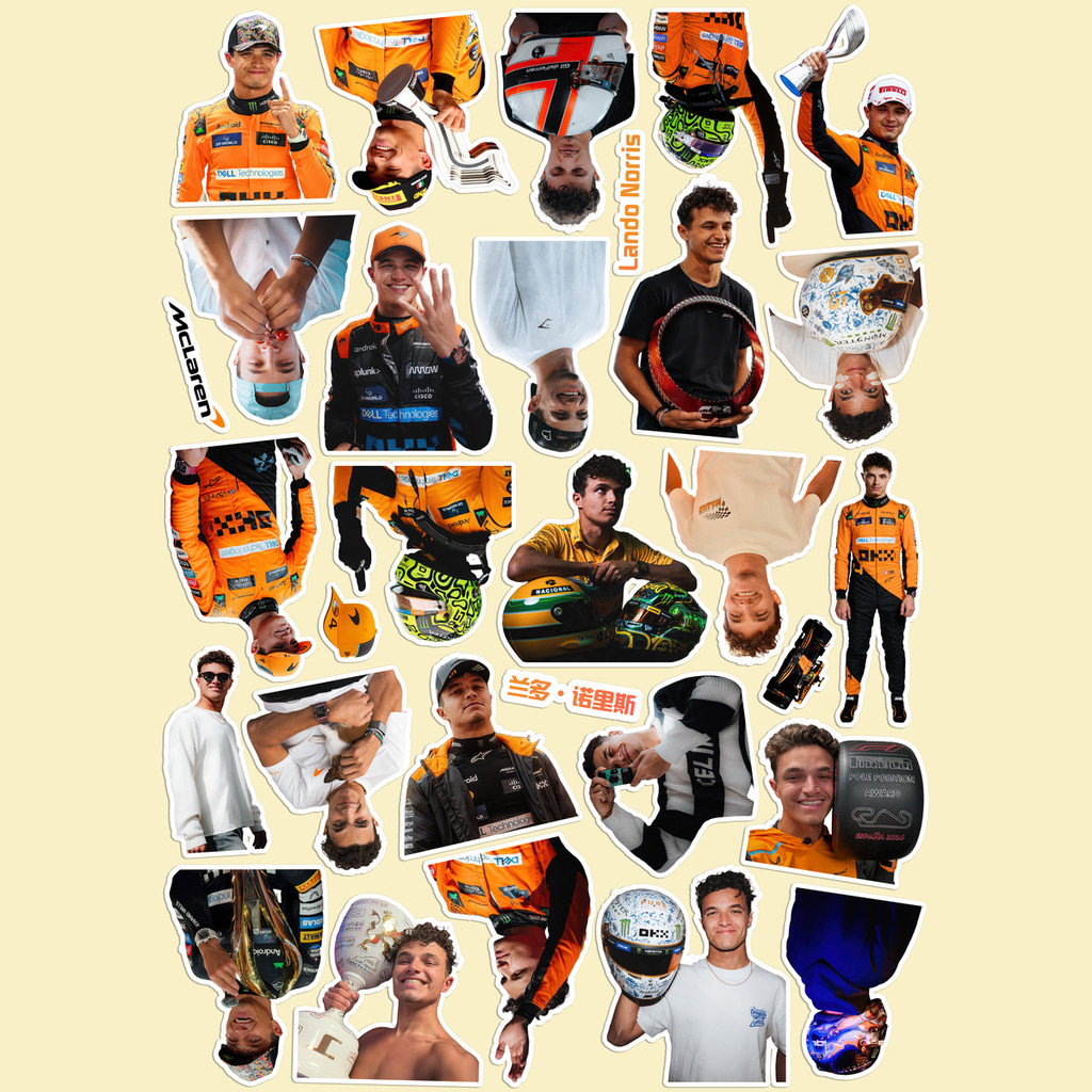 LandoNorris LandoNoris Miếng Dán HD Anh F1 Racer Ngoại Vi Sổ Tay Miếng Dán