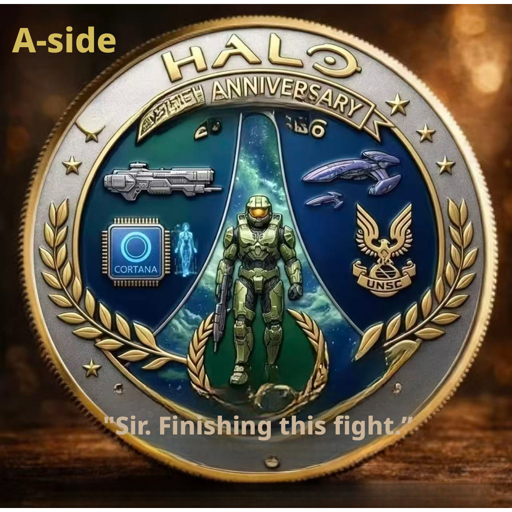 Game & Anime Halo Anniversary Lucky Coin - Bộ sưu tập trò chơi trên bảng
