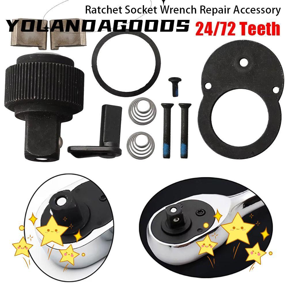 YOLA 1 Bộ Phụ Kiện Sửa Chữa Cờ Lê Ổ Cắm Ratchet, 24 / 72 Răng Linh Kiện Thay Thế Cờ Lê Ratchet Phụ K