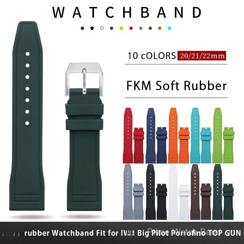 Dây đeo cao su, 20 / 21 / 22mm cho Big Pilot Porto-fino TOP GUN