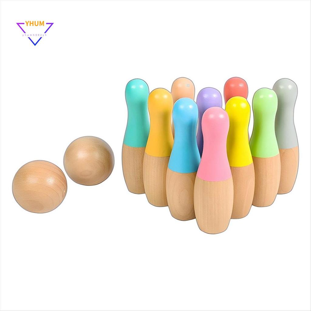 Đồ Chơi Bowling Bằng Gỗ Tay Nghề Tốt Sử Dụng An Toàn Bằng Gỗ Trẻ Em Trong Nhà Ngoài Trời Bowling Đồ 