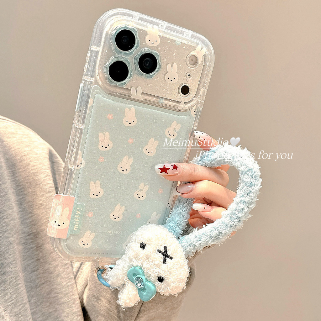 Meimu Winter ins Dễ Thương Miffy Thỏ Sang Trọng Dây Thích Hợp Cho iphone17 Vỏ Điện Thoại Apple 16pro