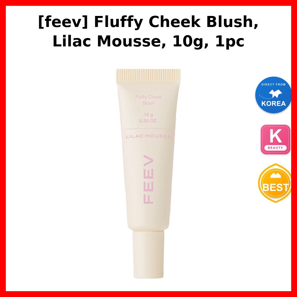 Beauty [feev] Fluffy Cheek Blush, Lilac Mousse, 10g, 1pc / Blush Hàn Quốc / Họa tiết lông tơ / 100% 