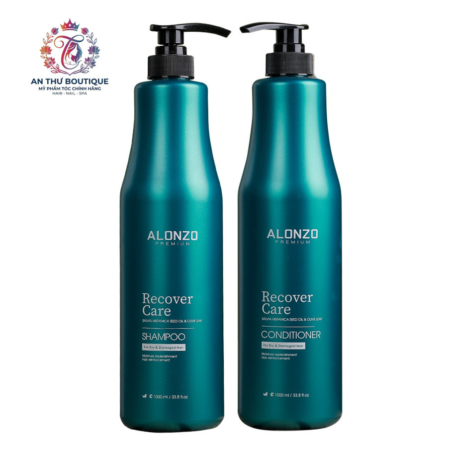 Dầu gội xả Alonzo Recover Care cho tóc khô và hư tổn 1000mlx2 ( New 2027 ) .AT