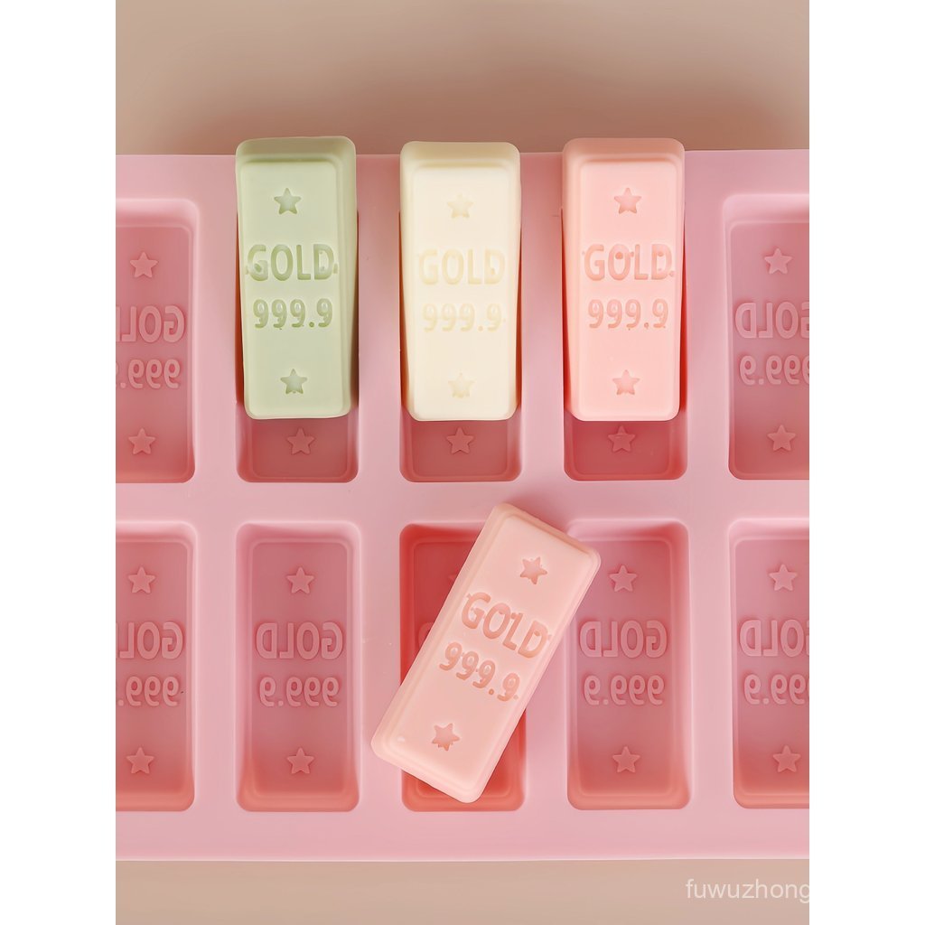 Thanh Dài Loại Vàng Nugget Thanh Vàng Gạch Vàng Thực Phẩm Silicon Khuôn Socola DIY Pudding Khuôn Chị