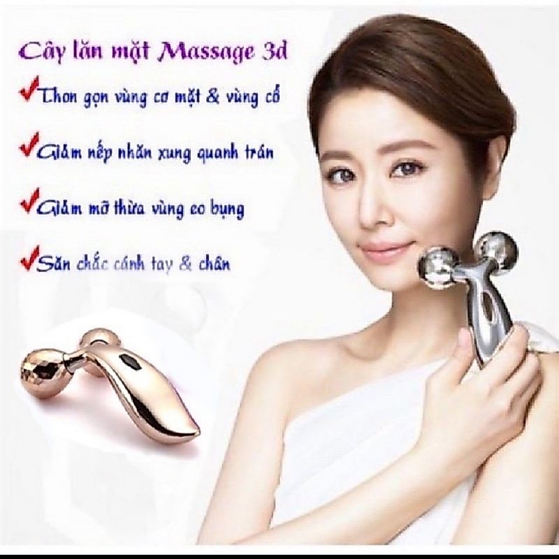[TỔNG KHO] Con lăn massage mặt 3D cao cấp [ matxa toàn thân, cằm, mũi, bụng, tay, chân].