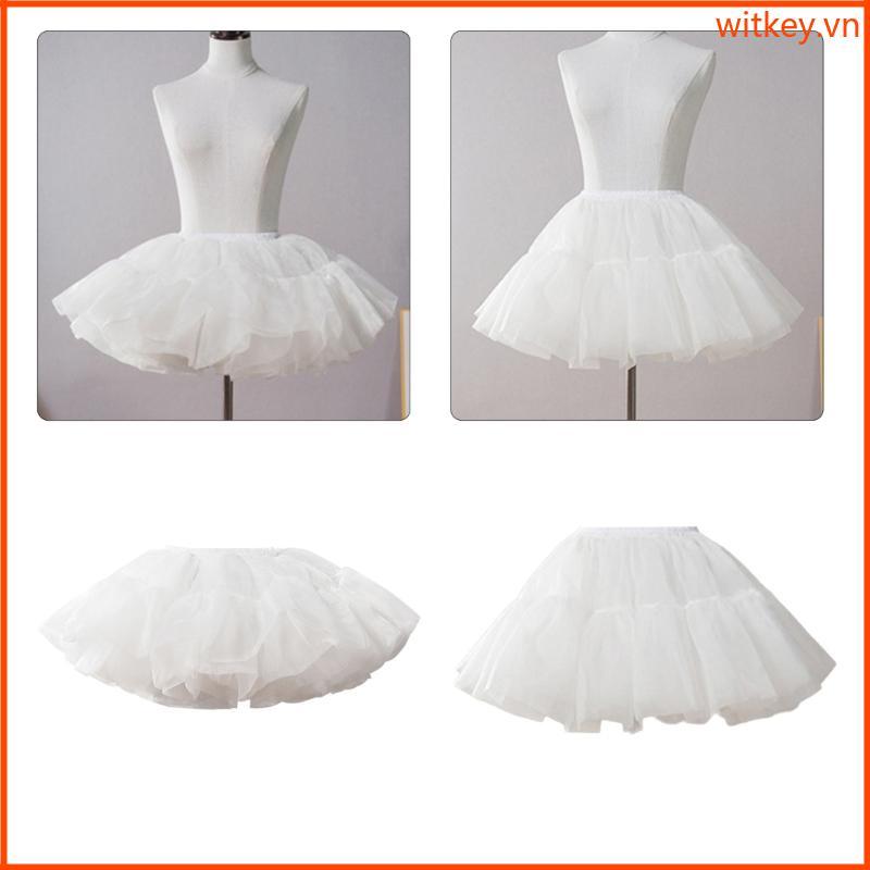 Women Ruffle Petticoat 6 Layer Tulle Short Puffy Skirt Hoopless Tutus Underskirt