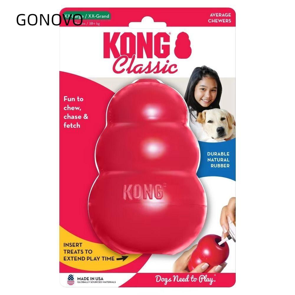 Đồ chơi cho chó GONOVO Kong, Đồ chơi chó con Kong cổ điển nhồi bông, Khả năng xử lý Đồ chơi nhai cao