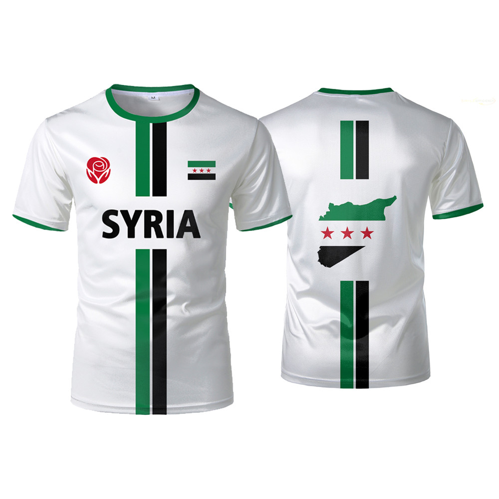 Mới Syria Áo Bóng Đá Nam Thể Thao Áo Thun Cờ Syria Đường Phố Quá Khổ Áo Unisex Áo Họa Tiết Áo Thun N