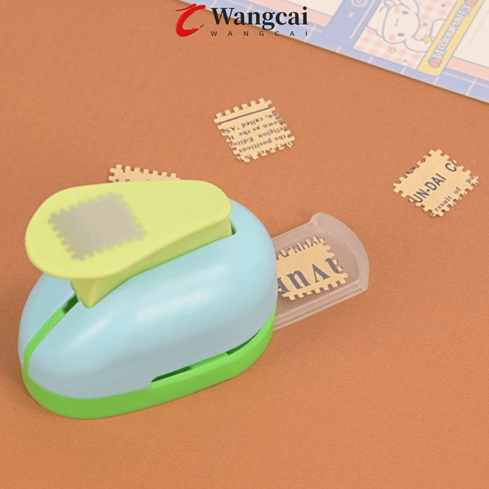 WANGCAI Stamp Border Punch, Stamp Shape Cut Craft Embossing Machine, School Supplies Hole Puncher Pu