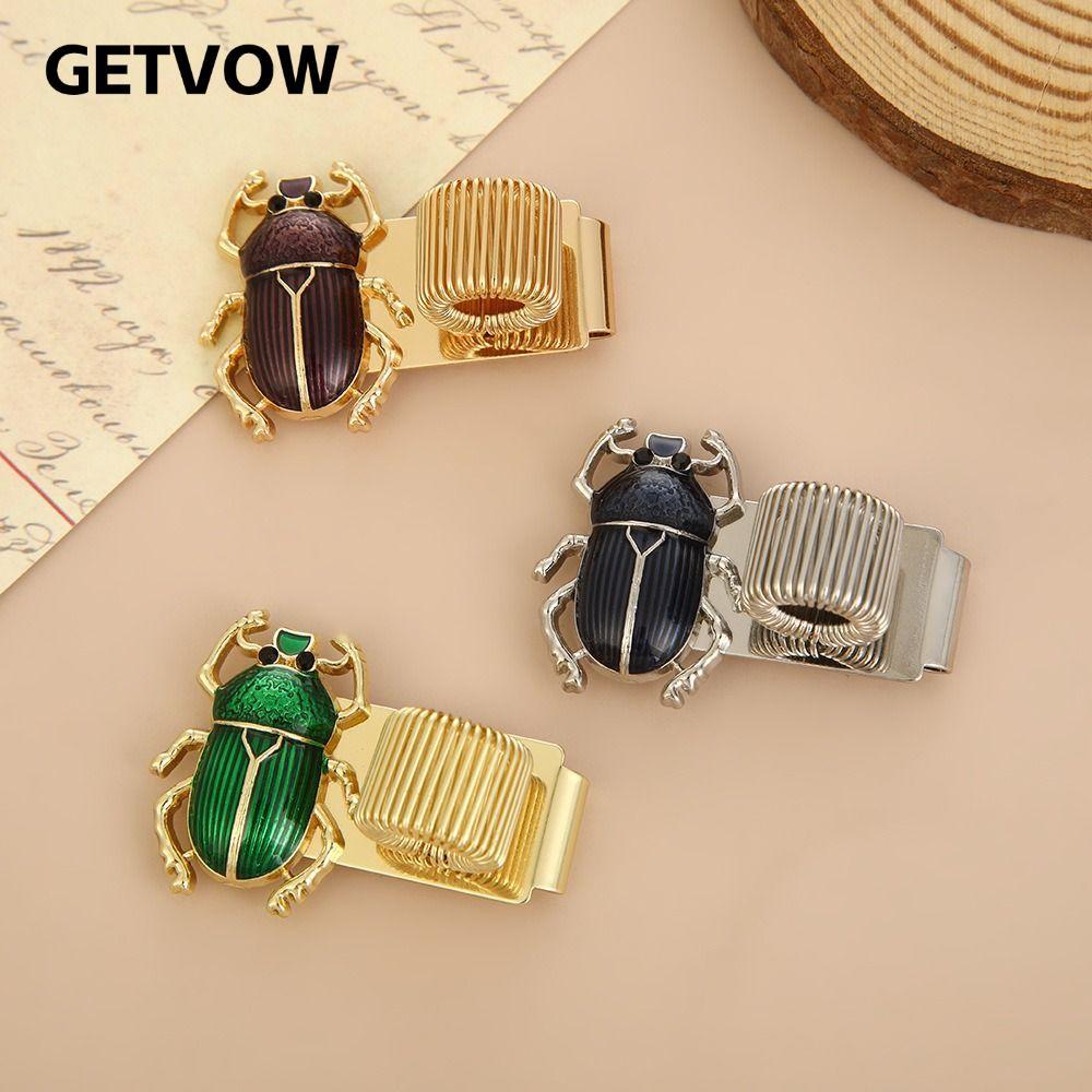 GETVOW Scarab Beetle Pen Clip, Scarab Beetle với Pen Loop Pen Pen Clip, Kim Loại Đàn Hồi Trang Sách 