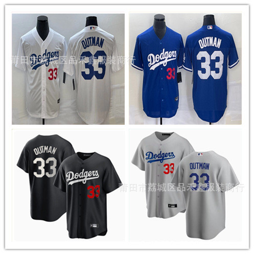 Giao hàng trong ngàyLos Angeles Dodgers Los Angeles Dodgers Jersey Số Đồng phục bóng chày nam 33 Out