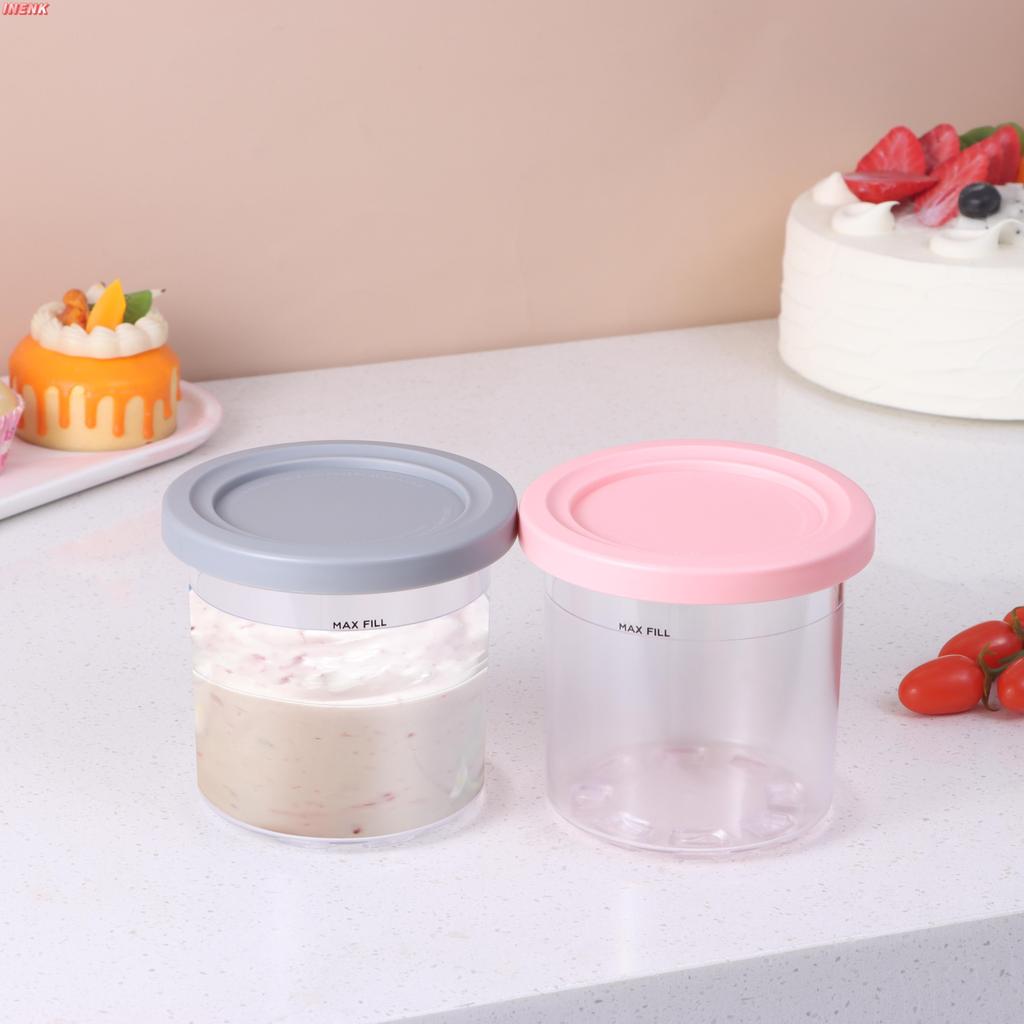 INENK 12 / 4 Chiếc Kem Pints Cốc Chống Rò Rỉ Hộp Tổ Chức Chai Bảo Quản Bình Cho Ninja Creami Cho Nin