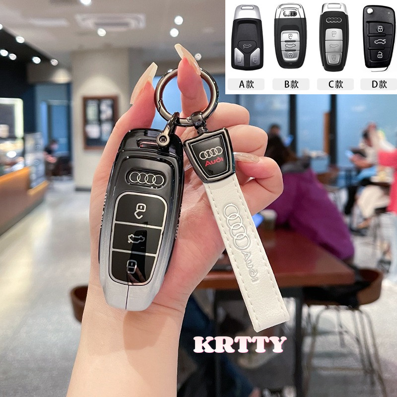 Thông Minh Lật Gấp Chìa Khóa Xe Ô Tô Bao Túi Chìa Khóa Phụ Kiện Màu Đen Trắng Gradient Phong Cách Th
