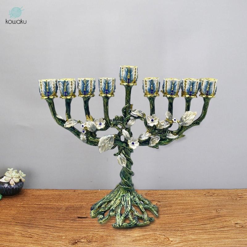 Kohaku Truyền Thống Menorah Candelabra Candelabrum Tiệc Khách Sạn Hanukkah Candleholder