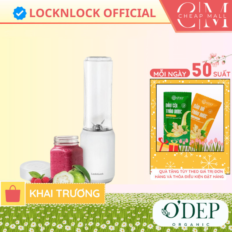 Máy xay sinh tố mini 280ml 150W Blender Locknlock  Chính hãng EJM433WHT - CHEAP CHL