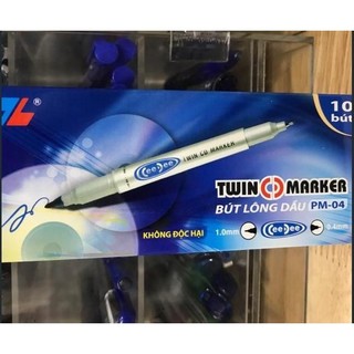  Bút Lông Dầu Thiên Long PM-04 Twin Marker 1.0mm & 0.4mm Màu Đậm Tươi Lựa Chọn Hoàn Hảo Cho Văn Phòng & Học Tập 