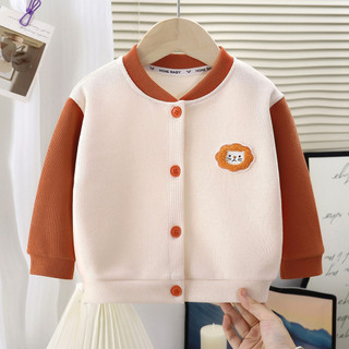  Hàng sẵn có 80-120CM Xuân Thu Bé Trai Bé Gái Cổ Tròn Phong Cách Phương Tây Áo Len Cardigan Trung Nhỏ Trẻ Em Tất Cả Trận Đấu Hoạt Hình Màu Sắc Tương Phản Sw 