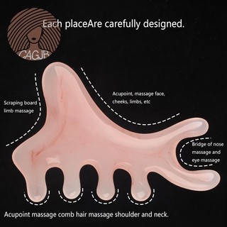 CAGJB Head Eye Scalp Unblocking Meridian Massage Lược 4in1 Gỗ Đàn Hương Massage Lược Đầu Kinh Tuyến Da Đầu Lược Mắt Vai Cổ Cạo N