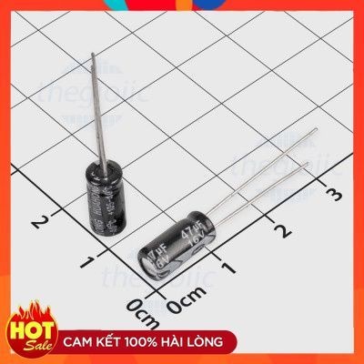 [50 Cái]- Tụ Hóa 47uF 16V 5x11mm Xuyên Lỗ ChipViet Store