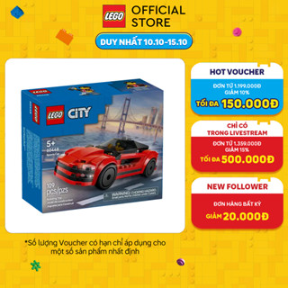 LEGO CITY 60448 Đồ Chơi Lắp Ráp Xe Thể Thao Màu Đỏ (109 chi tiết)