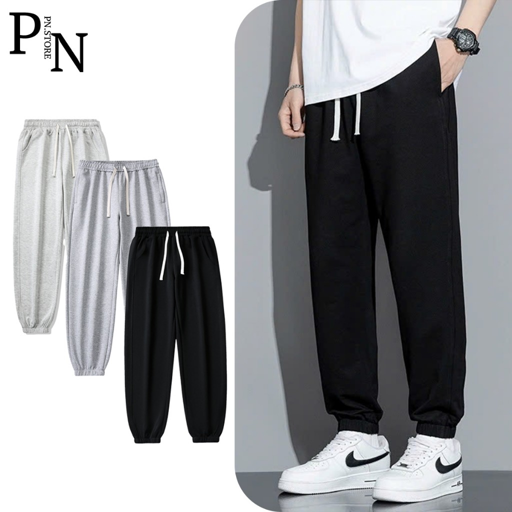 Quần Nỉ Jogger Nam Nữ Unisex Basic, Quần Nỉ Cạp Chun Ống Rộng Bo Gấu, Vải Co Giãn Cạp Chun Bo Gấu. D