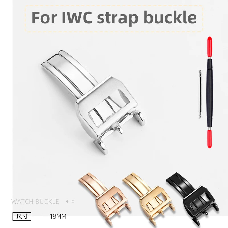 Khóa Đồng Hồ Bằng Thép Không Gỉ Cho IWC Triển Khai Khóa Da Cao Su Đồng Hồ Nút Bướm Khóa Gấp 18mm 20m