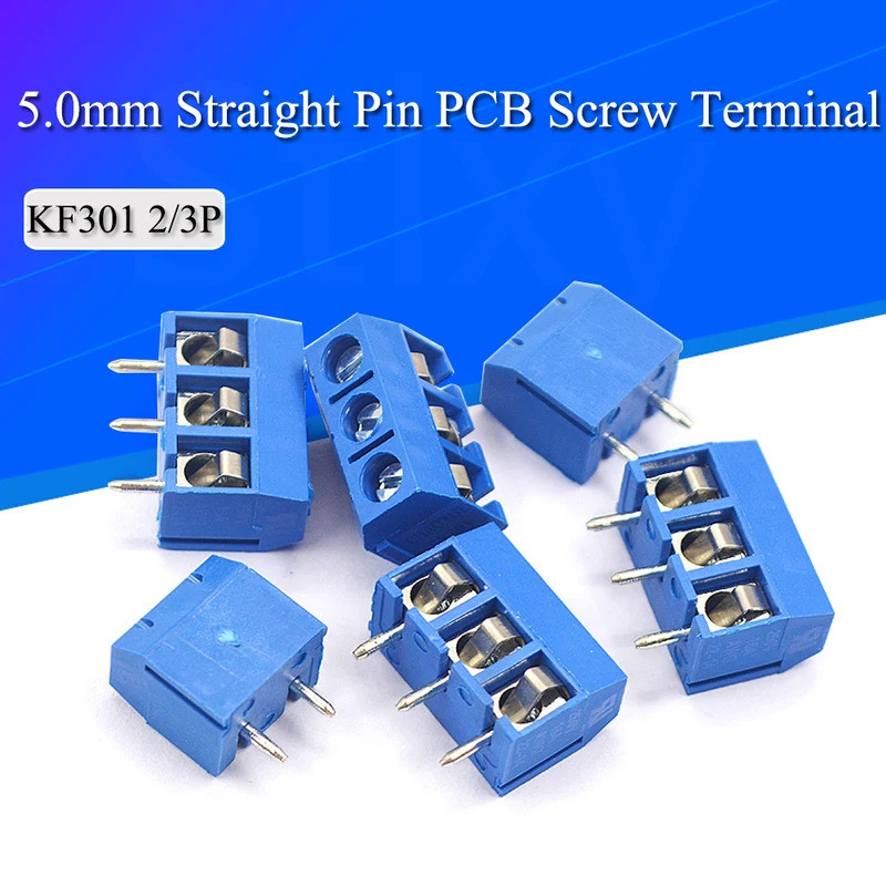 10 Chiếc KF301-2P KF301-5.0-2P KF301 Vít 2Pin 5.0mm Chân Thẳng PCB Vít Thiết Bị Đầu Cuối Khối Kết Nố