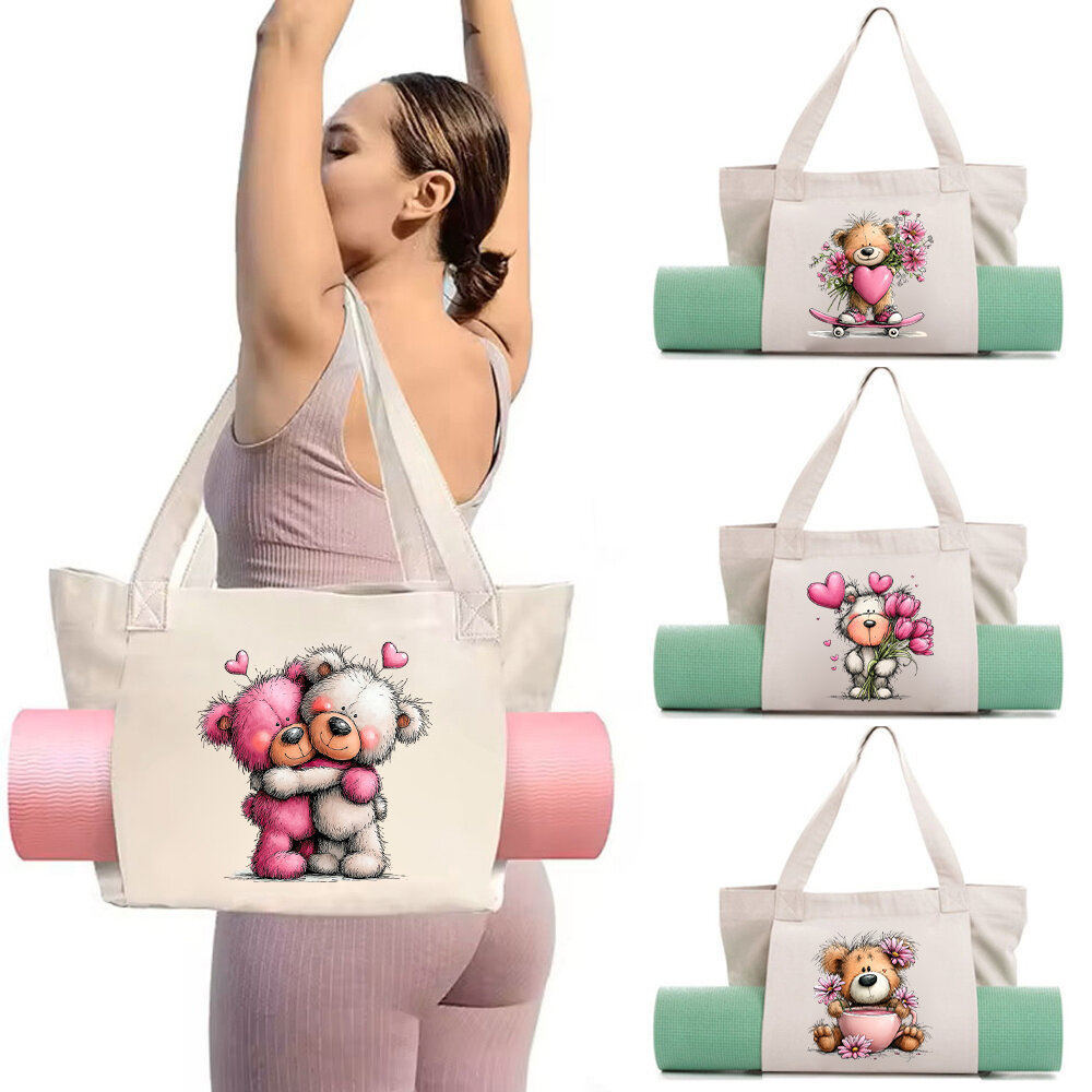 Túi vải bố tập yoga Canvas Yoga Bag Carry Yoga Mat & Accessories Gym Workout Bag Yoga mat storage Be