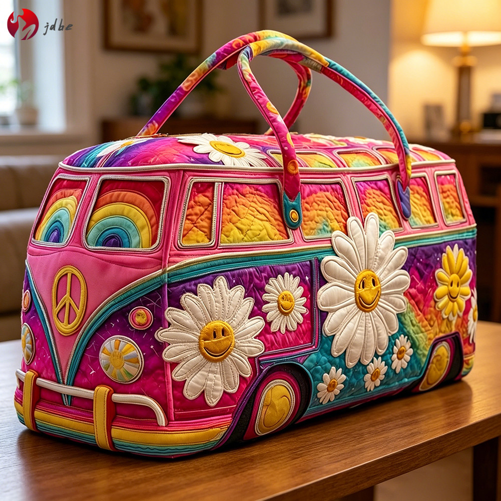 Túi Duffle Hippie-Van Quilted Túi Duffle đa năng đa năng để sử dụng hàng ngày