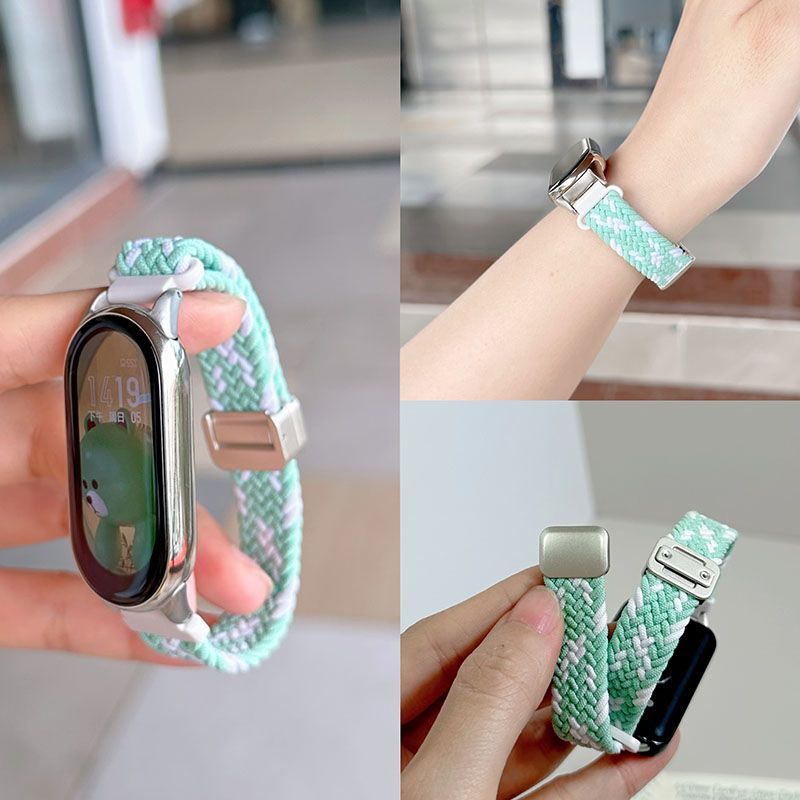 Thích hợp cho Xiaomi Mi Band 10 Dây đeo bện 9 / 8 Khóa từ tính NFC Nylon mi7 Nylon Thể thao thoáng k