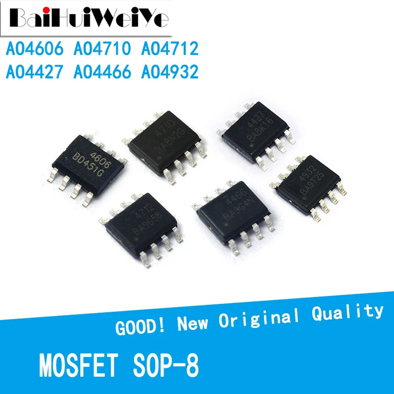 5 CÁI AO4606 AO4710 AO4712 AO4427 AO4466 AO4932 SOP8 SMD N + Pchannel Chip MOSFET điện áp cao