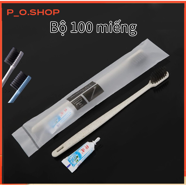 【🔥Rẻ】Combo 100 Bàn Chải Đánh Răng Bột Bắp Túi Trắng Sữa Cho Khách Sạn, Resort, Homestay,..