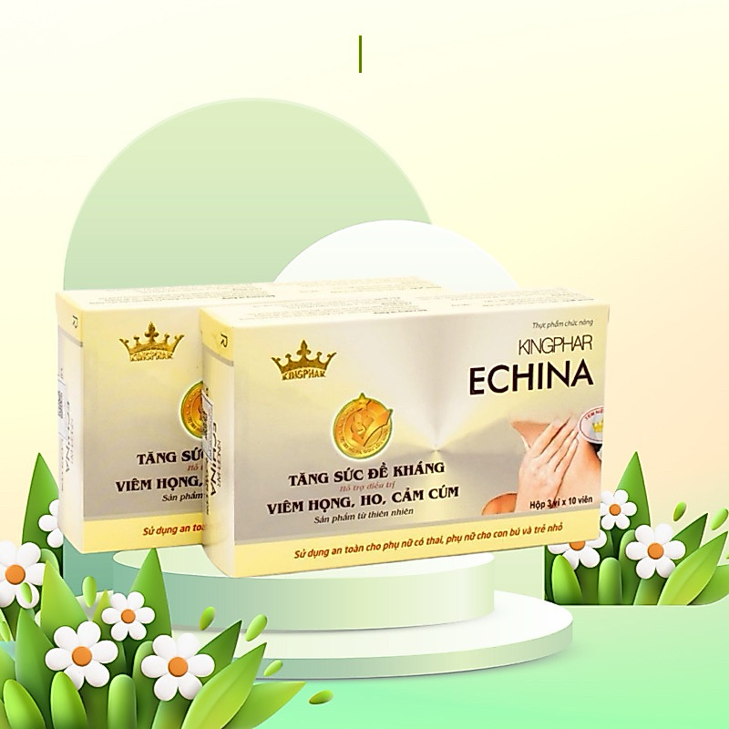 (Combo 2 hộp) Echina kingphar 1 - hộp 30 viên -Tăng cường sức đề kháng, cảm cúm, ho kéo dài