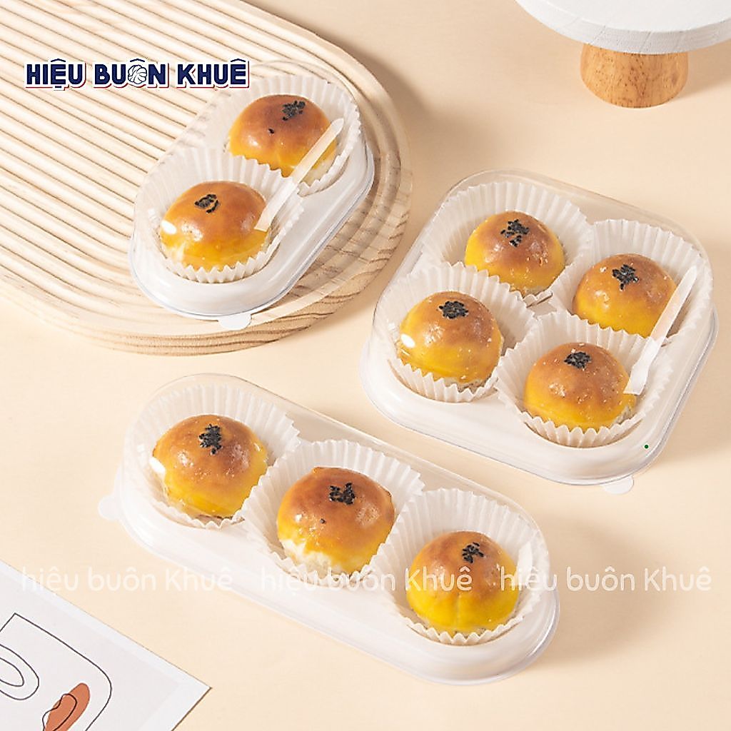 50 Hộp Mochi, Hộp Nhựa 2-3-4 Ô Đựng Bánh Tart Trứng, Tart Trái Cây, Bánh Trung Thu, Lava Trứng Chảy,