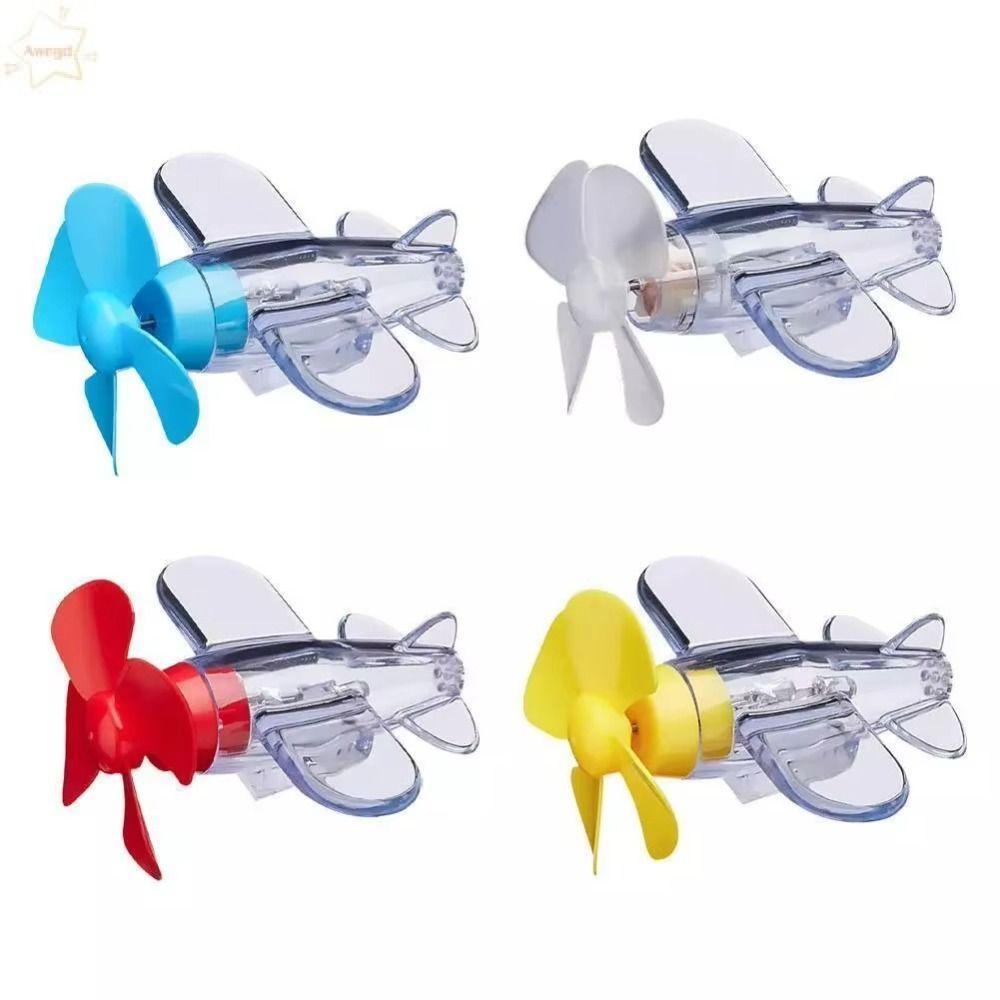 Máy bay đèn LED AWNGD, Đèn LED Đỏ Xanh Vàng Trong Suốt Máy Bay Phát Điện Gió, Máy Bay Nhựa Trang Trí