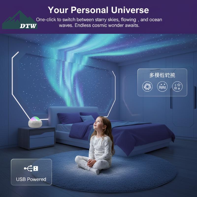 DTW USB LED Galaxy Night Projector 7 chế độ Không khí ấn tượng có điều khiển từ xa cho các bữa tiệc 