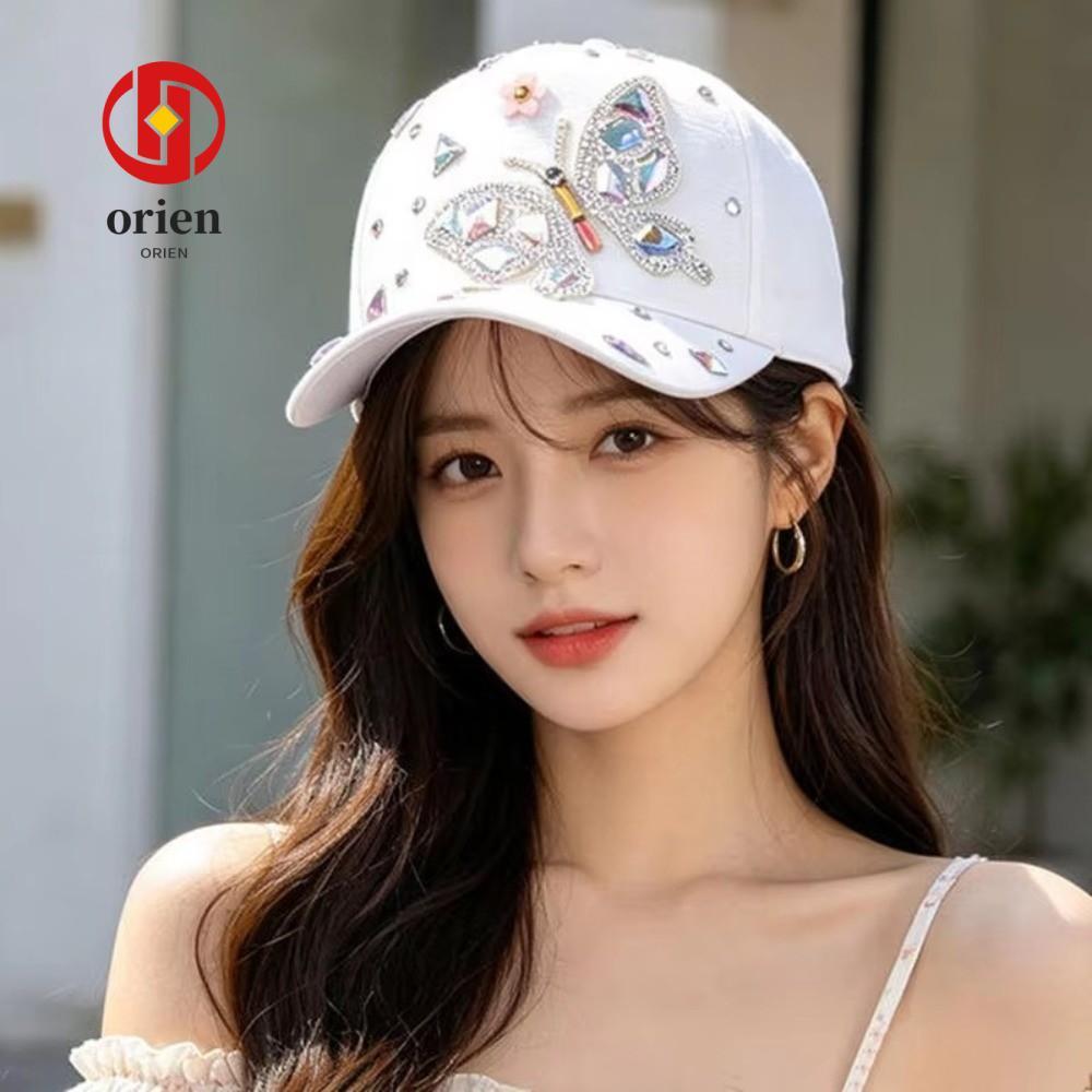 Mũ bóng chày đính đá ORIEN, Mũ bóng chày hình bướm thiết kế bướm thoáng khí, Mũ bóng chày lấp lánh đ