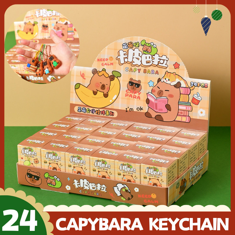 24 Capybara Móc khóa Hộp mù Capybara Labububuju Sanrio Hộp mù móc khóa Mini