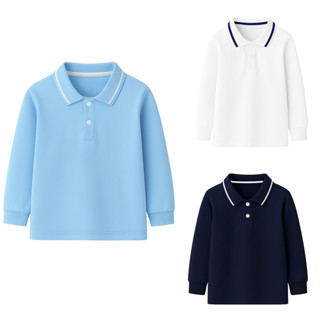  Soffny Trẻ Em Dài Tay Áo Sơ Mi Polo Bé Trai Cotton Áo Sơ Mi Trẻ Em Quần Áo Trẻ Em Áo Sơ Mi Trẻ Em 