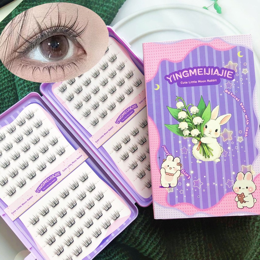 [Tự dính không cần keo] Hộp quà tặng lông mi giả đóng gói 20 hàng YF48 Giả lông mi đơn Gói lông mi m