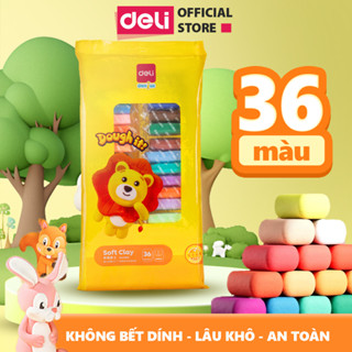  Túi Đất Sét Mềm 36 Màu Deli Soft Clay TẶNG Dao Cho Bé Học Tập Thủ Công Nặn Tạo Hình Chất Đất Mềm Mịn An Toàn 