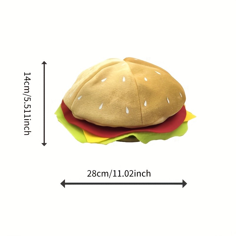 Mũ Burger dễ thương cho tiệc vui nhộn, mô phỏng mũ burger mới lạ