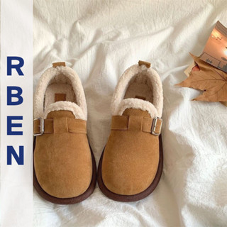  RENBEN Giày Cotton Giày Cotton Nữ Ấm Áp Lót Lông Cừu Đáy Dày Thiết Kế Khóa Mềm Thoải Mái Và Đa Năng 