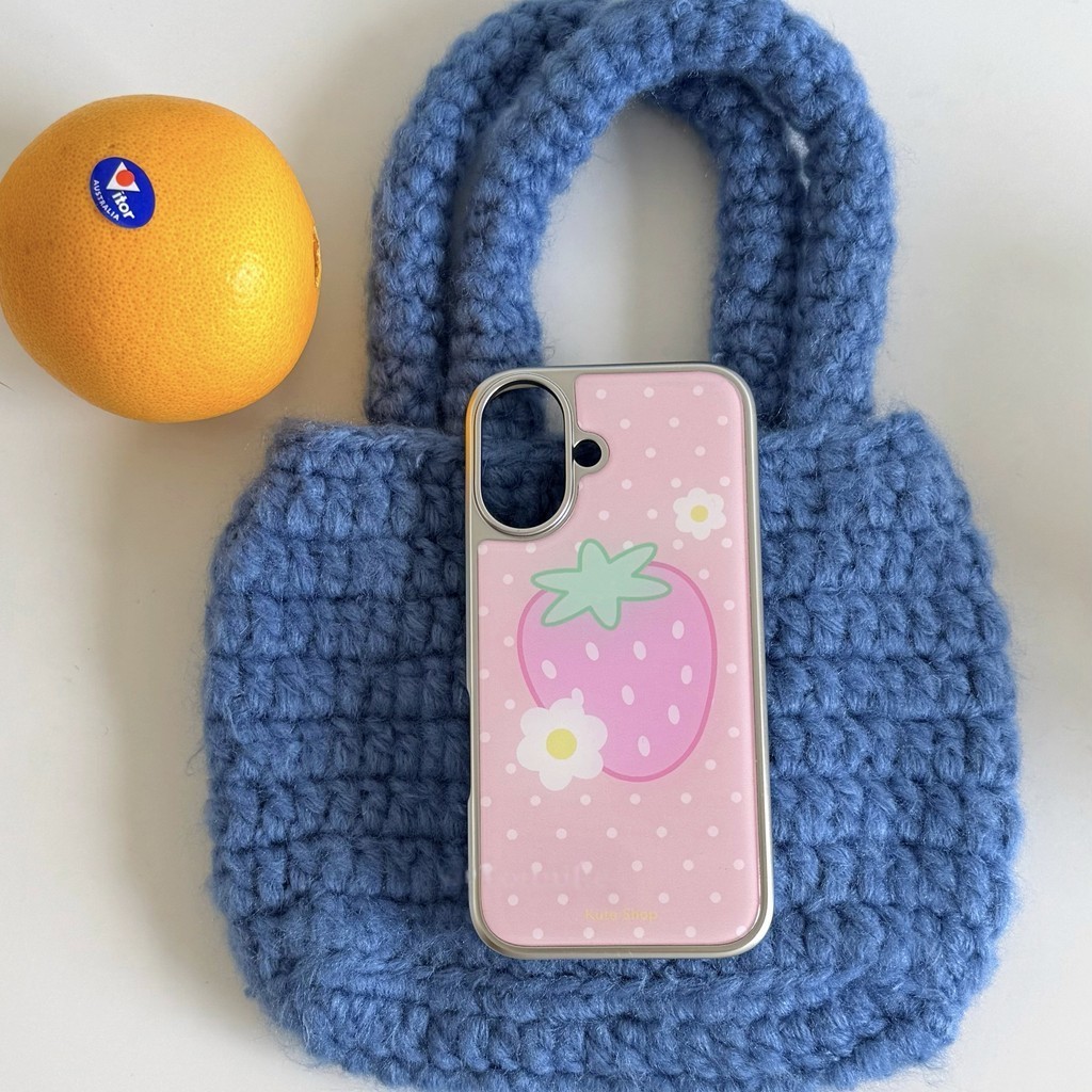 Ốp Điện Thoại Dâu Hồng Chống Rơi Cho iPhone 16 Promax 15 Promax 11 12 13 14plus 15plus 16e 16plus 15