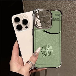  ốp lưng iphone Green Lucky Clover Vỏ điện thoại Vỏ mềm chống rơi Cho Iphone 7 xs xr 11 12 13 14 15 16 Pro Max Plus 