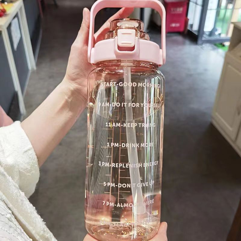 Summer2000ML Large Capacity High Temperature Resistant Plastic Cup Straw Cup Odorless Internet Celeb