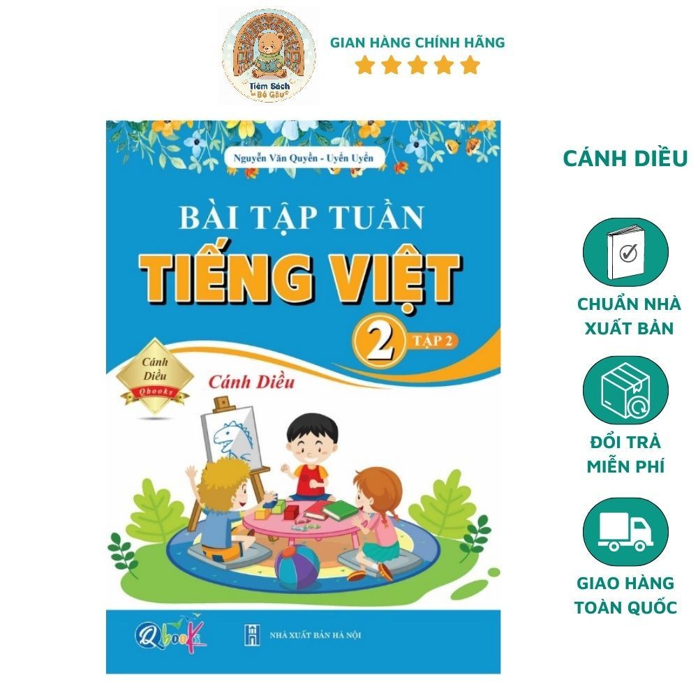 Sách Bài tập tuần tiếng việt lớp 2 tập 2 QBOOKS ( Cánh diều) (1 cuốn)