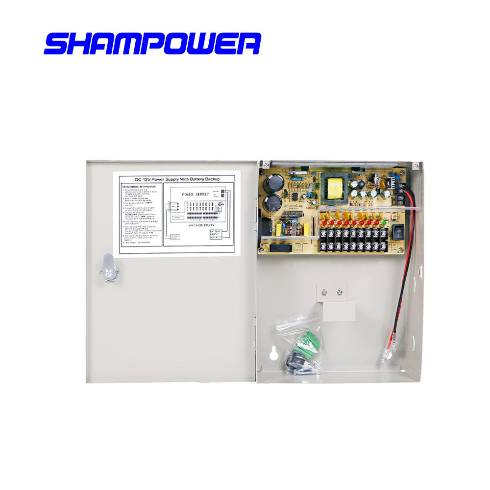Shangpu Mingshuo 12V10A9CH Hộp nguồn chuyển mạch 12V 9CH Nguồn dự phòng UPS Nguồn điện liên tục 10A