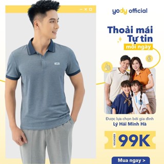 Áo POLO nam thương hiệu YODY dáng suông co giãn mềm mịn thoáng mát khi mặc APM3299 - NGVC